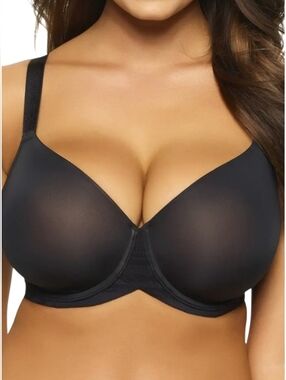 Felina Marvelous Black T-Shirt Bra Side Smoothing Lightly Padded 42DDD NWT